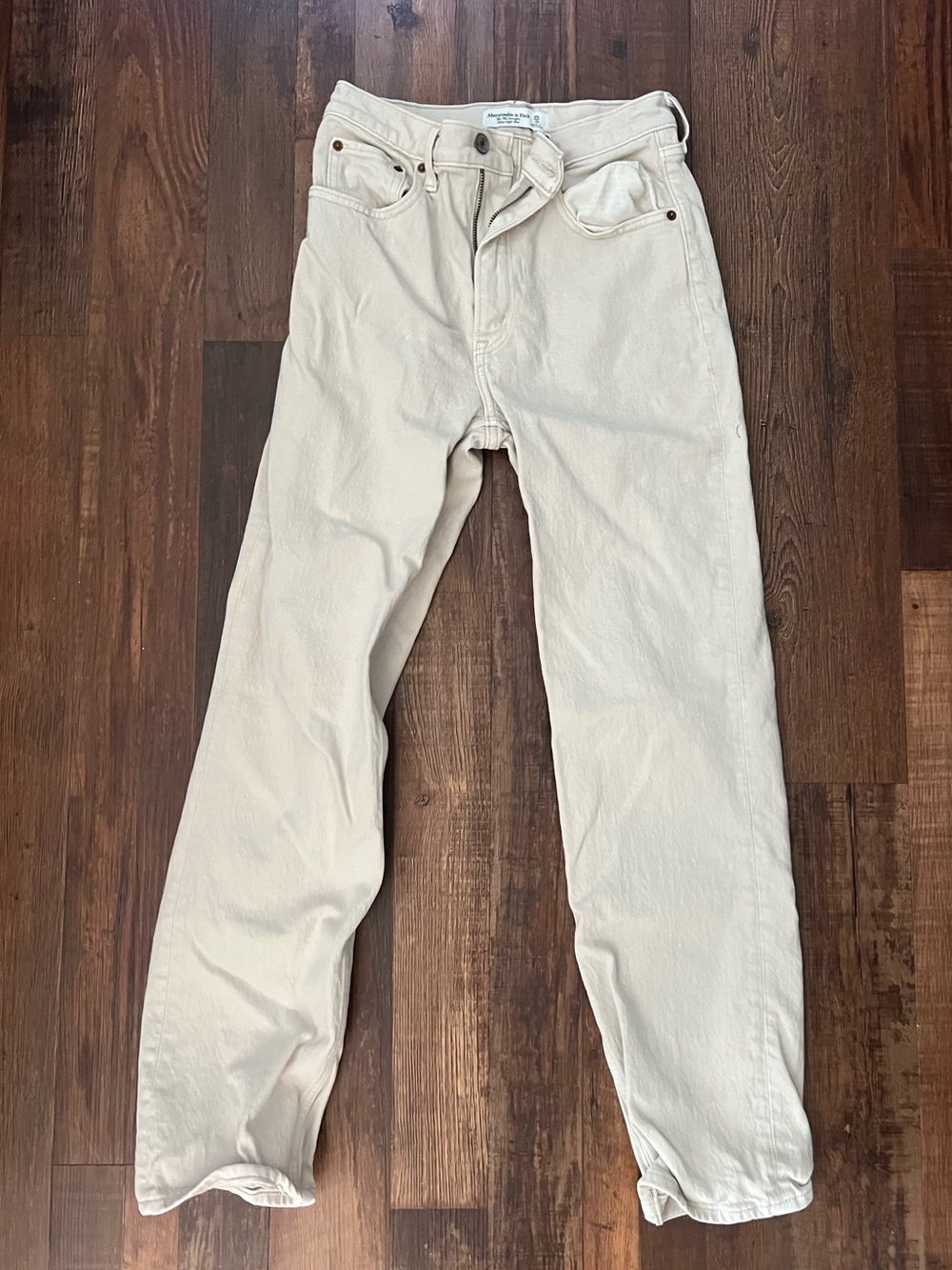 Abercrombie & Fitch Beige High-Rise Jeans